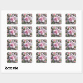 Roze perfectie ~ Sticker/ Envelope Sealer Classic Vierkante Sticker (Vel)