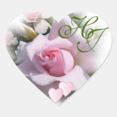 Roze perfectie ~ Sticker/envelopverzegeling Hart Sticker (Voorkant)