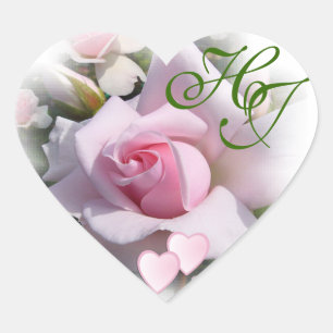 Roze perfectie ~ Sticker/envelopverzegeling Hart Sticker