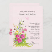 Roze perfectie-uitnodiging kaart (Voorkant / Achterkant)