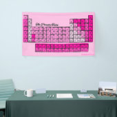 Roze Periodiek Tabel Chemie Elementen Spandoek (Beurs)