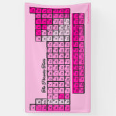 Roze Periodiek Tabel Chemie Elementen Spandoek (Verticaal)