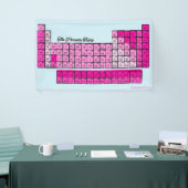 Roze Periodiek Tabel Chemie Elementen Spandoek (Beurs)