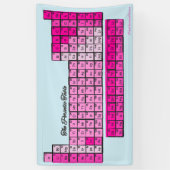 Roze Periodiek Tabel Chemie Elementen Spandoek (Verticaal)