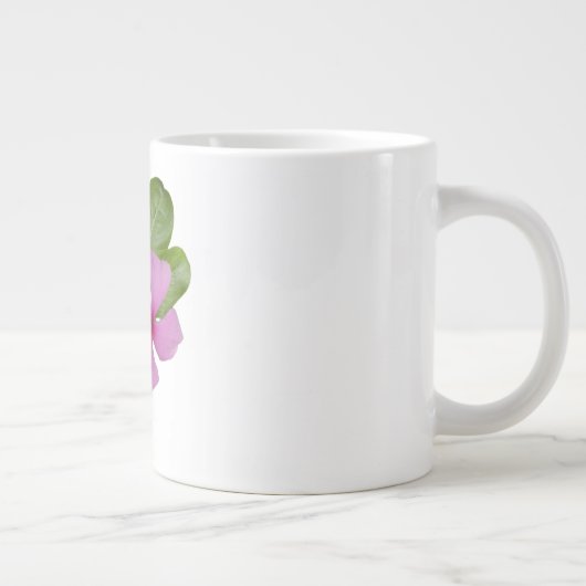 Roze Periwinkle bloemen met groene bladeren Grote Koffiekop (Rechts)