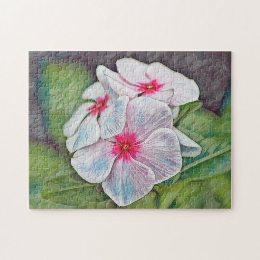Roze Periwinkle Flower Art Puzzle Legpuzzel (Horizontaal)