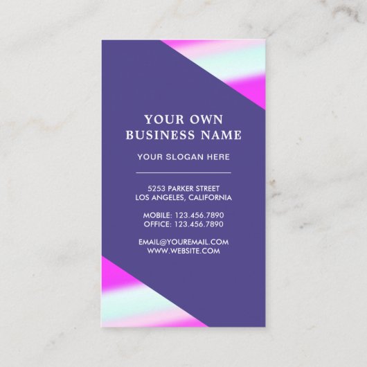 Roze Periwinkle Fragrance Gradient Perfume Fles Visitekaartje (Achterkant)