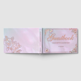 Roze Periwinkle Pioen Roos  Gastenboek