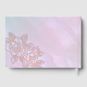 Roze Periwinkle Pioen Roos  Gastenboek (Achterkant)