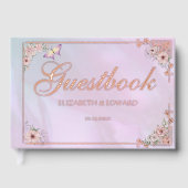 Roze Periwinkle Pioen Roos  Gastenboek (Voorkant)