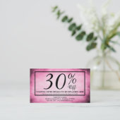 roze perkament coupon card (Staand voorkant)