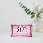 roze perkament coupon card (Staand voorkant)