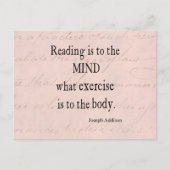 Roze Perkament Papier Schrijven Addison Quote Briefkaart (Voorkant)