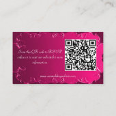 Roze Perkament Scrolls  QR Bruiloft Kaart (Achterkant)