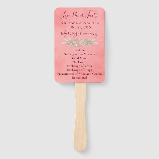 Roze perkamflorroze handwaaier (Voorkant)