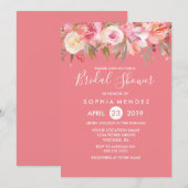 Roze perkoraalkleurige Waterverf Vrijgezellenfeest Kaart (Voorkant / Achterkant)