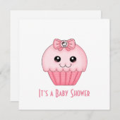 Roze perskoeken Baby shower Uitnodiging (Voorkant / Achterkant)