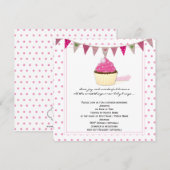 Roze perskoeken Baby shower Uitnodiging (Voorkant / Achterkant)