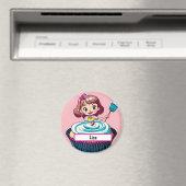 Roze perskoeken, prinses met diameter magneet (Insitu (Vaatwasser))