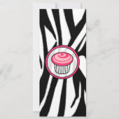 Roze perskoeken Skinny Uitnodiging - Zebra Print (Voorkant)