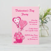 Roze perskoeken Valentijn Uitnodiging (Staand voorkant)