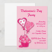 Roze perskoeken Valentijn Uitnodiging (Voorkant / Achterkant)