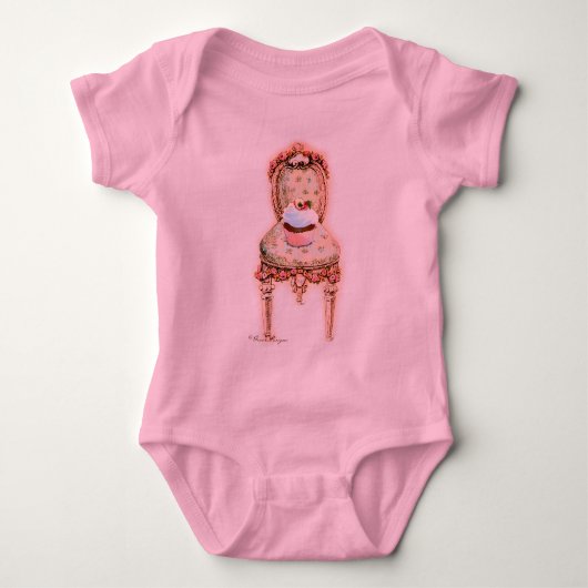 Roze perskoeken Victoriaans Baby Romper (Voorkant)