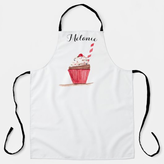 Roze perskoeken zoet handgetekende bakken schort (Voorkant)