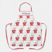 Roze perskoeken zoet handgetekende bakken schort (Voorkant)