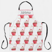 Roze perskoeken zoet handgetekende broodkookpan schort (Voorkant)