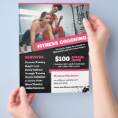 Roze Personal Trainer en Fitness Coaching Flyer (Hand)