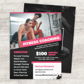 Roze Personal Trainer en Fitness Coaching Flyer