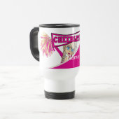 Roze personaliseer Cheerleader Reisbeker (Voorkant links)