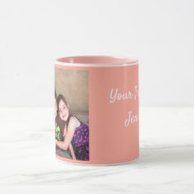 Roze personaliseer FOTO-TEMPLATE Gift Coffee-Mok