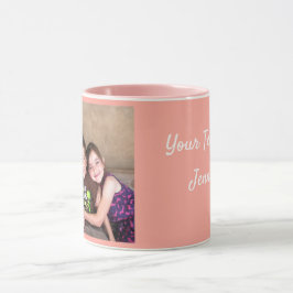 Roze personaliseer FOTO-TEMPLATE Gift Coffee-Mok Mok