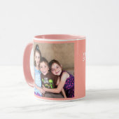 Roze personaliseer FOTO-TEMPLATE Gift Coffee-Mok Mok (Voorkant links)