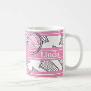 Roze personaliseer Tennis Koffiemok