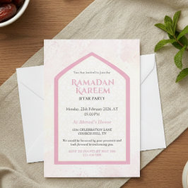 Roze Personalized Ramadan Kareem Iftar  Kaart