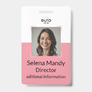Roze | Personeelsfoto ID Bedrijfsbeveiligingsbadge Badge