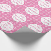 roze, persoonlijk aangepast winterfeest Snowflake Cadeaupapier (Hoek)