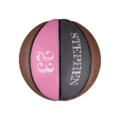 Roze persoonlijk naamnummer Chalkboard etsen Basketbal (Verticaal)