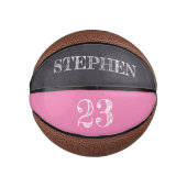 Roze persoonlijk naamnummer Chalkboard etsen Basketbal (Voorkant)