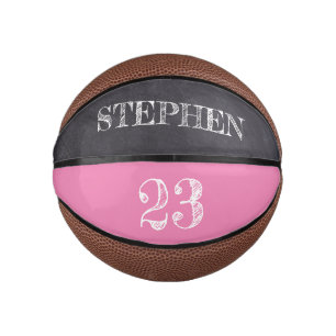 Roze persoonlijk naamnummer Chalkboard etsen Basketbal