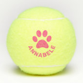 Roze, persoonlijke afdruknaam pet tennisballen (Voorkant)