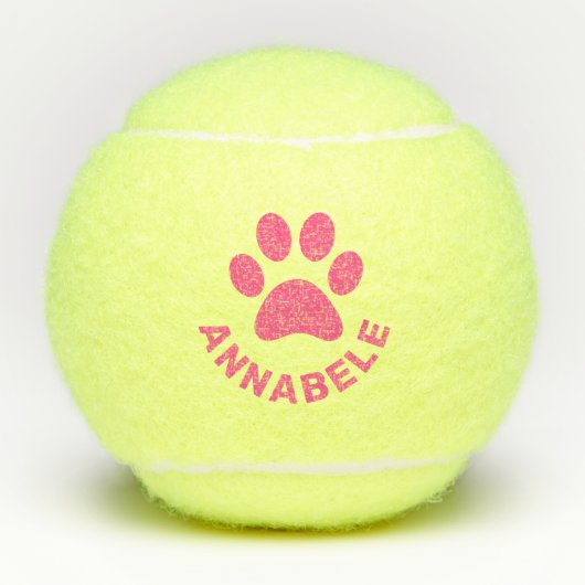 Roze, persoonlijke afdruknaam pet tennisballen (Voorkant)