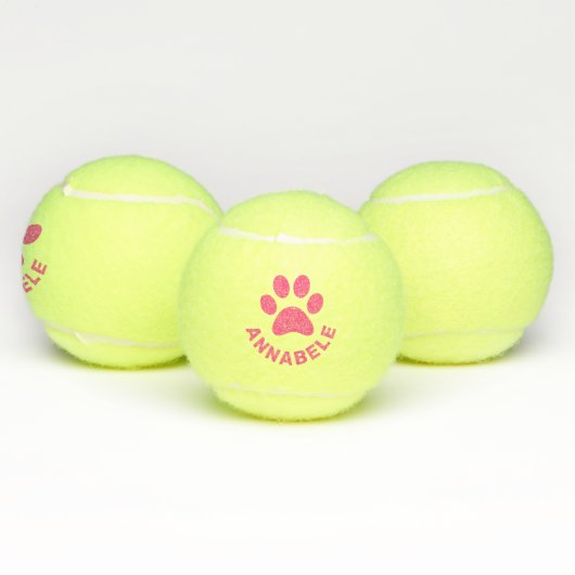 Roze, persoonlijke afdruknaam pet tennisballen (Multi)