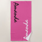 roze persoonlijke badhanddoek (Voorkant)