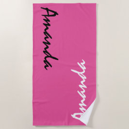 roze persoonlijke badhanddoek