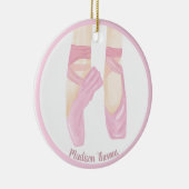 Roze persoonlijke ballettenschoenen keramisch ornament (Rechts)