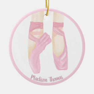 Roze persoonlijke ballettenschoenen keramisch ornament